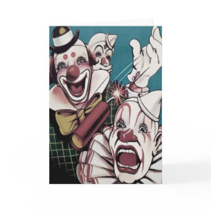 Odd Vintage Clown Birthday Card