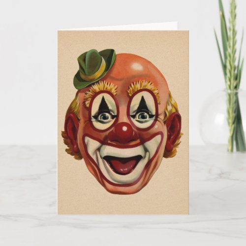 Odd Vintage Clown Birthday Card