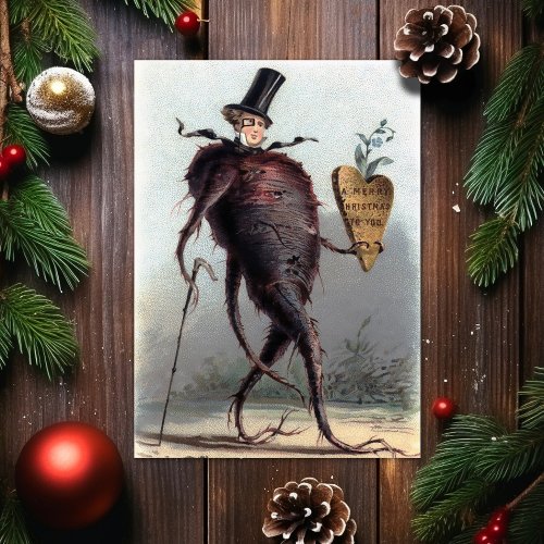Odd Vintage Victorian Christmas Card