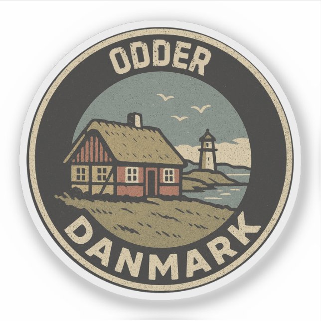 Odder, Denmark Danmark  Sticker (Front)