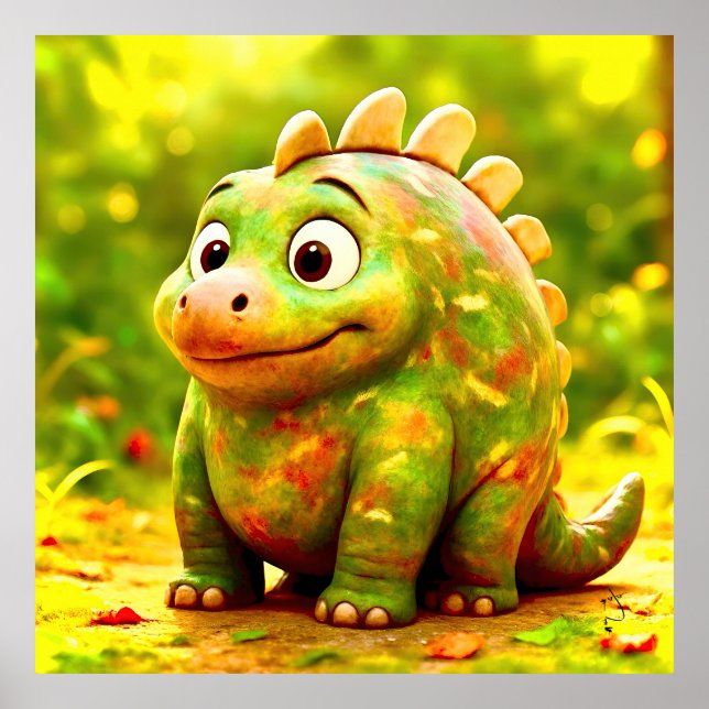 OddFriends – Cute Chubby Dino Poster (Front)
