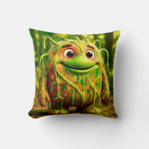 OddFriends – Gooey Green Monster Poster Throw Pillow