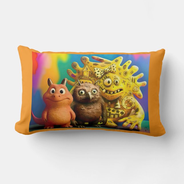 OddFriends Trio Colorful Pillow (Front)