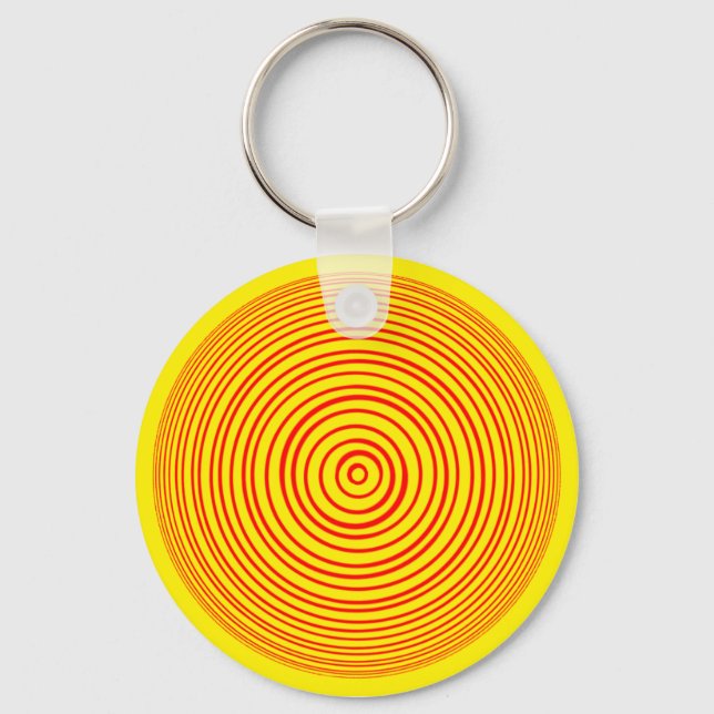 Oddisphere Red Yellow Optical illusion Keychain (Front)