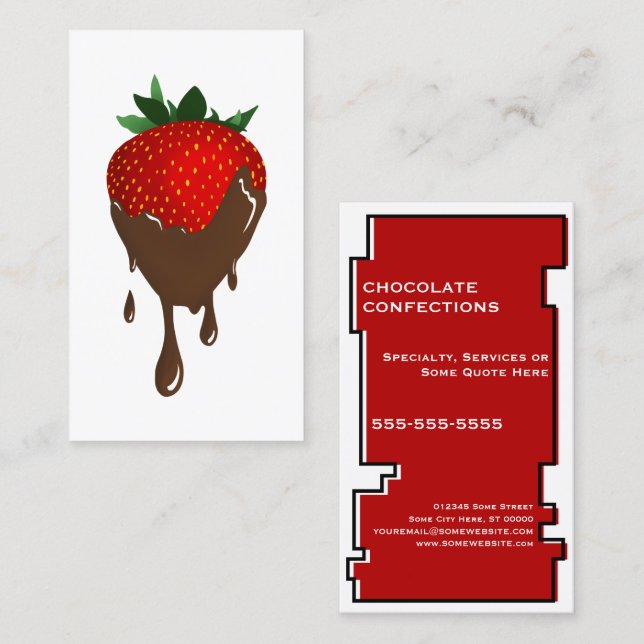 oddRex chocolate covered strawberry Business Card (Front/Back)