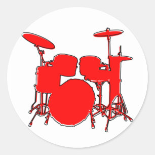 oddRex drums Classic Round Sticker