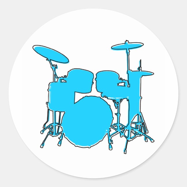 oddRex drums Classic Round Sticker (Front)