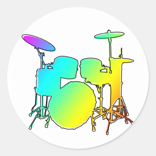 oddRex drums Classic Round Sticker (Front)