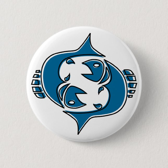 oddRex pisces Pinback Button (Front)