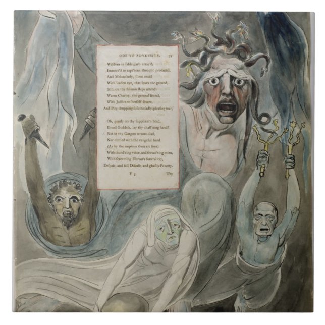 Ode to Adversity, from 'The Poems of Thomas Gray', Ceramic Tile (Front)