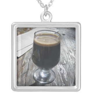 Ode to chocolate stouts silver plated necklace