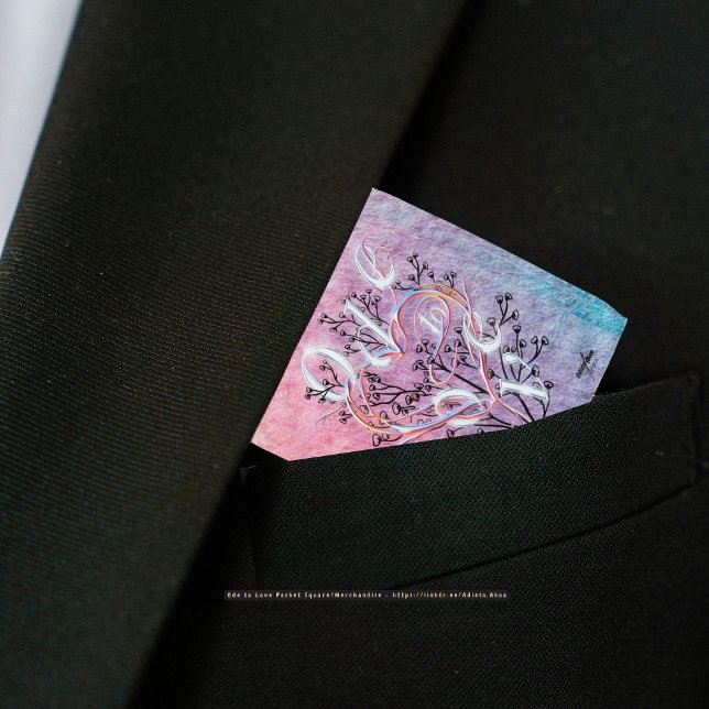 Ode to Love Pocket Square by Poet Adiela Akoo Bandana (Ode to Love Pocket Square by Poet Adiela Akoo. Pair with tie, cufflinks & pocket watch. GET IT NOW!)
