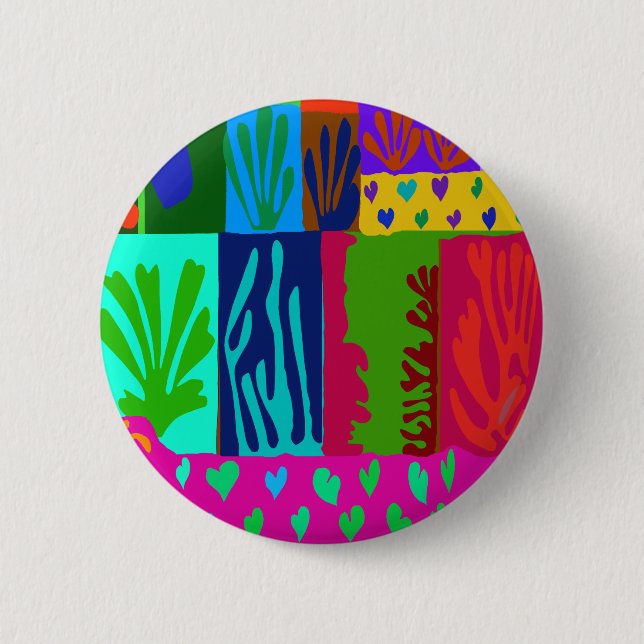 Ode to Matisse Collage Button (Front)