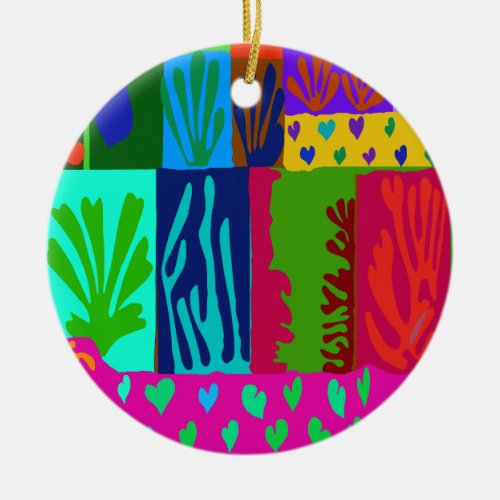 Ode to Matisse Collage Ceramic Ornament