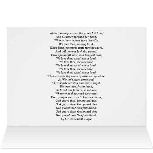 Ode to Newfoundland (Inside Horizontal (Top))