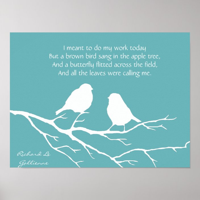 Ode to Spring Poem with Little Bird Silhouette Poster | Zazzle.com