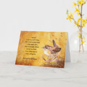 "Ode to Spring" Watercolor Brown Bird Poem Card (Yellow Flower)