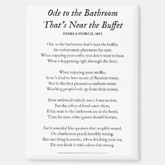 Ode to the Bathroom That's Near the Buffet Poem Magnet