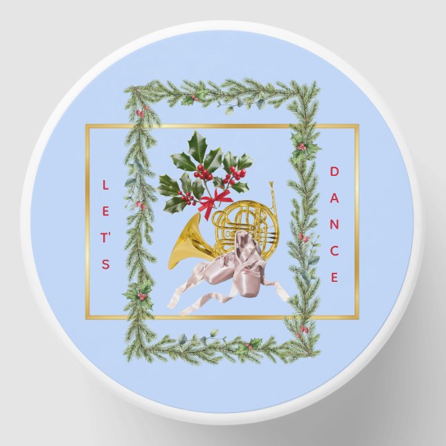 Ode to The Nutcracker Ballet Blue Garland Mini Candle Favors (Front)