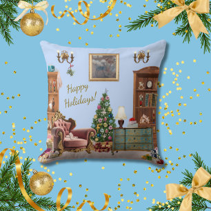 Ode to The Nutcracker Ballet Blue Throw Pillow