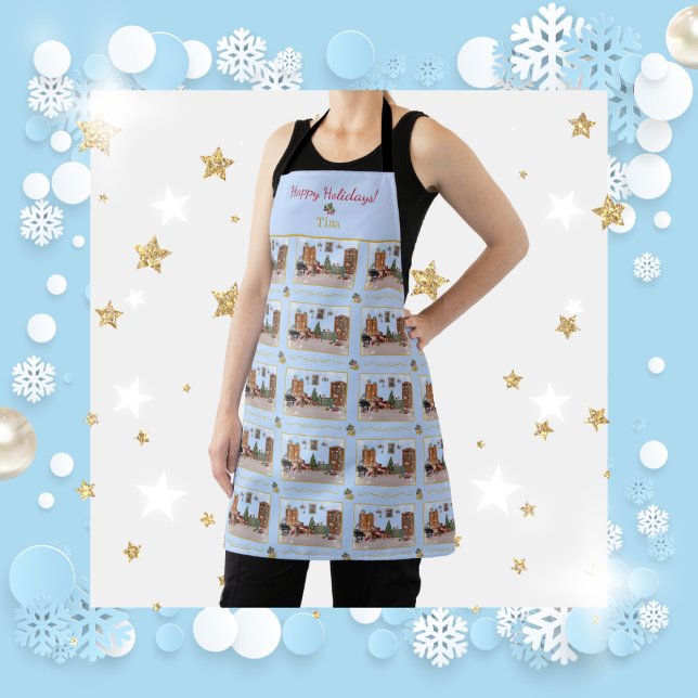 Ode to The Nutcracker Blue Scene Blue Accent Apron (Creator Uploaded)
