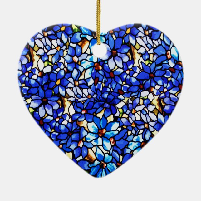 Ode to Tiffany Clematis Ceramic Ornament (Back)