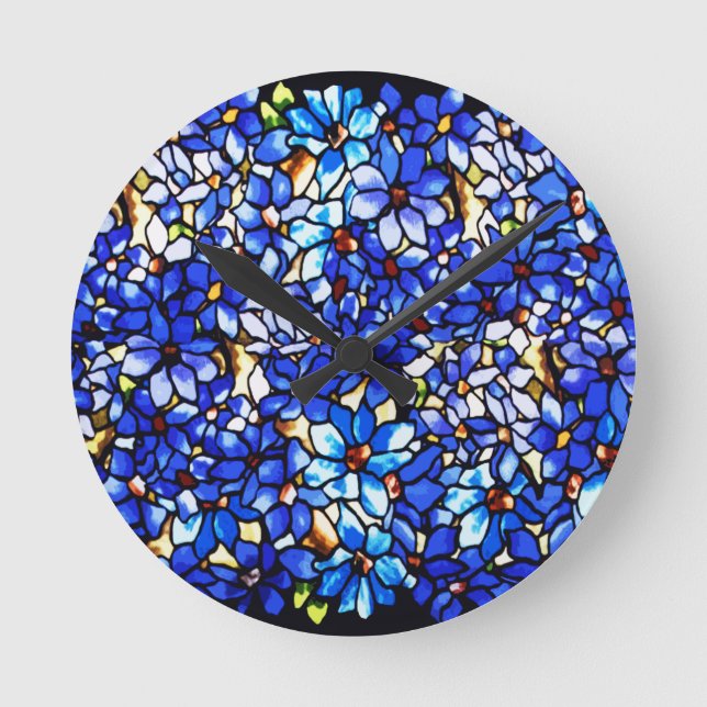 Ode to Tiffany Clematis Round Clock (Front)