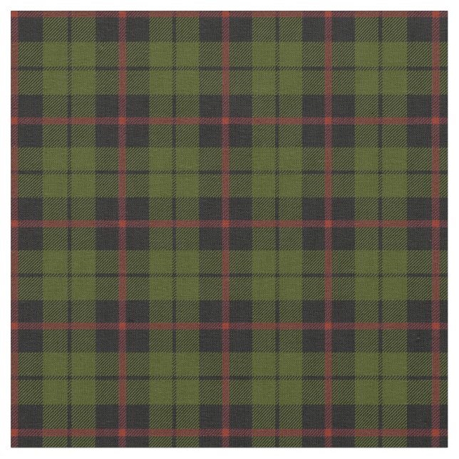 odee army green red stripe plaid print2 fabric (Close Up)