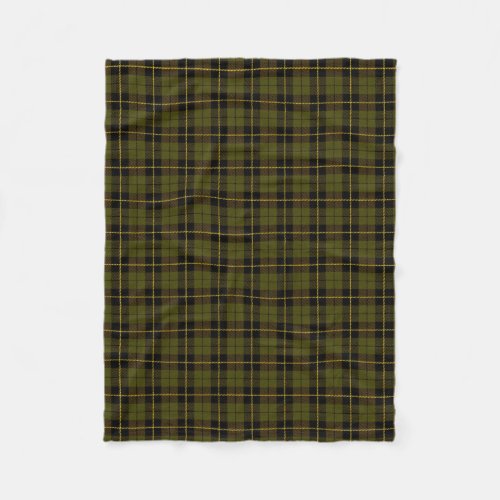 Odee green plaid blackyellowgold fleece blanket