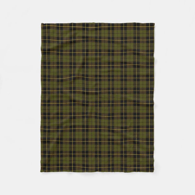 Odee green plaid black/yellow/gold fleece blanket (Front)