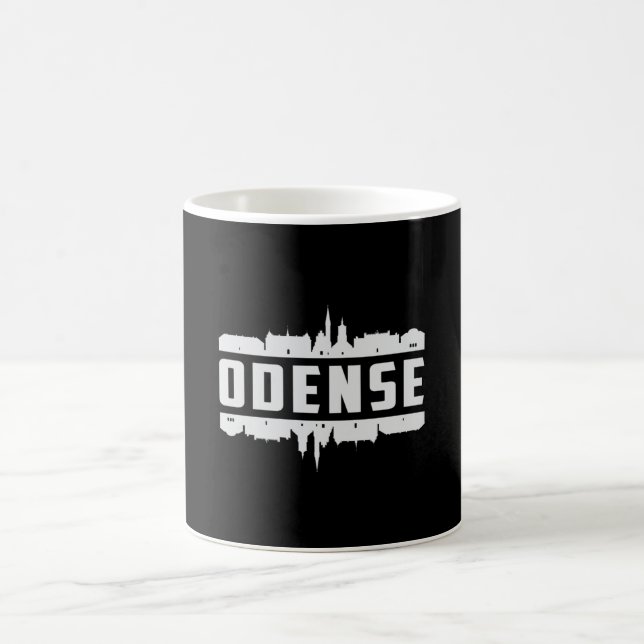 Odense Denmark City Skyline Cityscape Funny Gift Coffee Mug (Center)