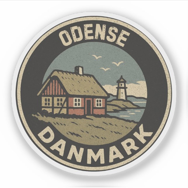 Odense, Denmark Danmark  Sticker (Front)