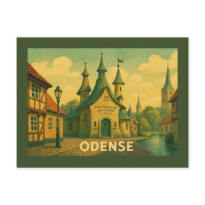 Odense Denmark Literary Postcard
