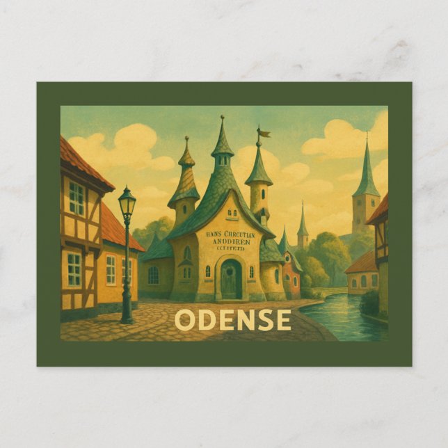 Odense Denmark Literary Postcard (Front)