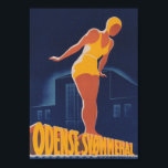 Odense Denmark, Swimmer, Vintage Travel Poster<br><div class="desc">Odense Denmark Vintage Travel Poster featuring an Art Deco illustration of a swimmer.</div>