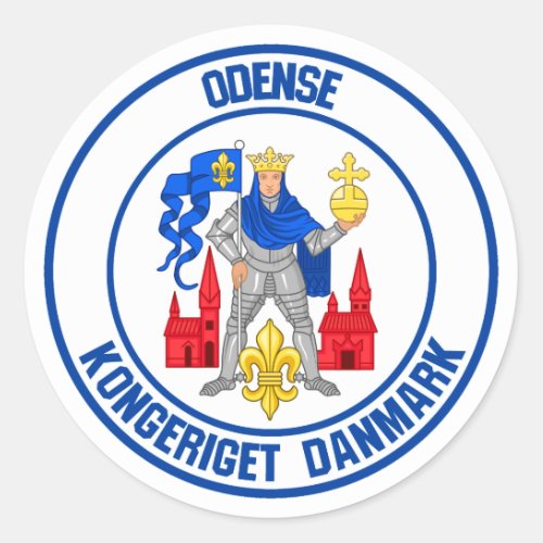 Odense Round Emblem Classic Round Sticker