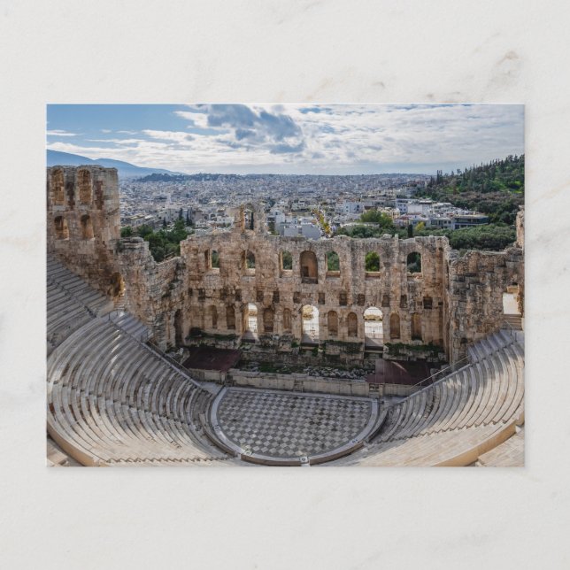 Odeon of Herodes Atticus: Ancient Theater of Athen Postcard (Front)