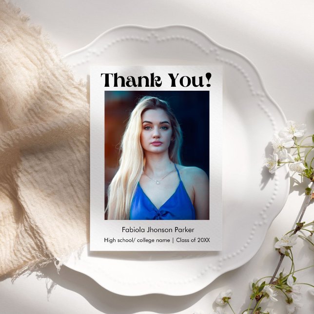 %odern Script graduation thank you message Card (Creator Uploaded)