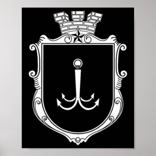 Odesa Odessa Coat Of Arms Ukraine Flag Ukr Poster