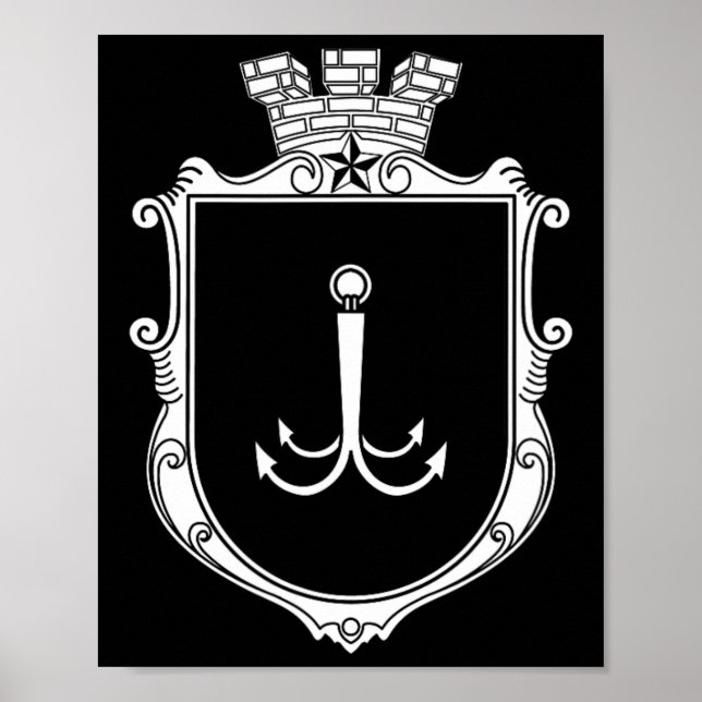 Odesa Odessa Coat Of Arms Ukraine Flag Ukr  Poster (Front)