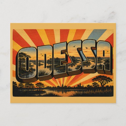 Odessa Delaware River Wetland Forest Art Postcard