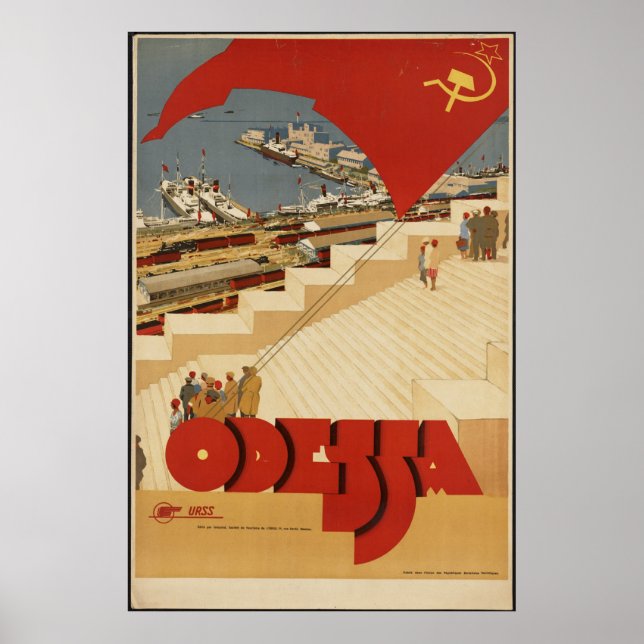 Odessa Russia USSR Vintage Travel Poster Ad Retro (Front)