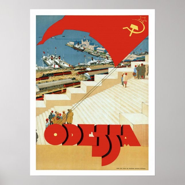 Odessa, Soviet Union, vintage travel poster (Front)