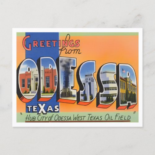 Odessa Texas Big Letters Postcard