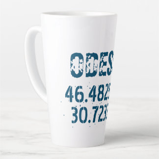 Odessa Ukraine Latitude & Longitude Distressed Latte Mug