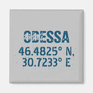 Odessa Ukraine Latitude & Longitude Distressed Magnet