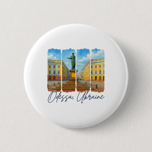 Odessa Ukraine Traveling Trip Brushstroke Odessa S Button