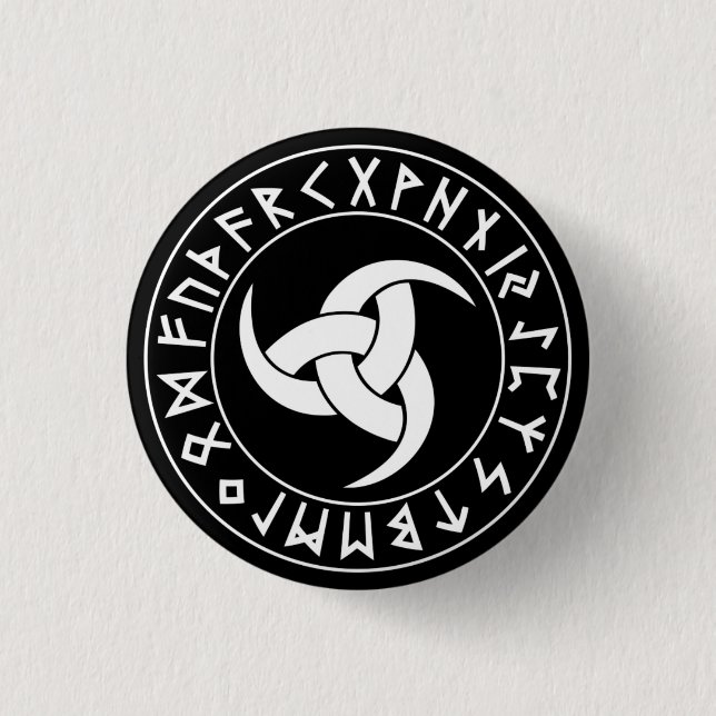 Odhroerir Rune Shield Pinback Button (Front)