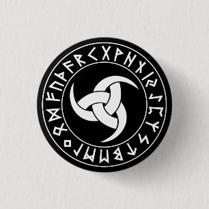 Odhroerir Rune Shield Pinback Button