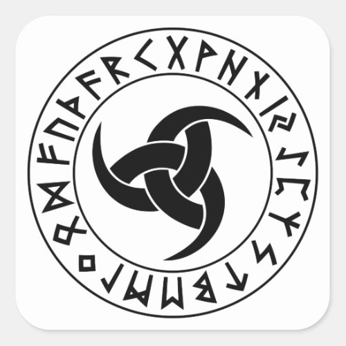 Odhroerir Rune Shield Square Sticker